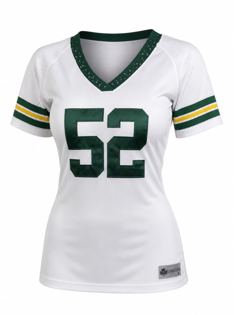 Women's White Football Jersey with Green 52 Number NFL Nike